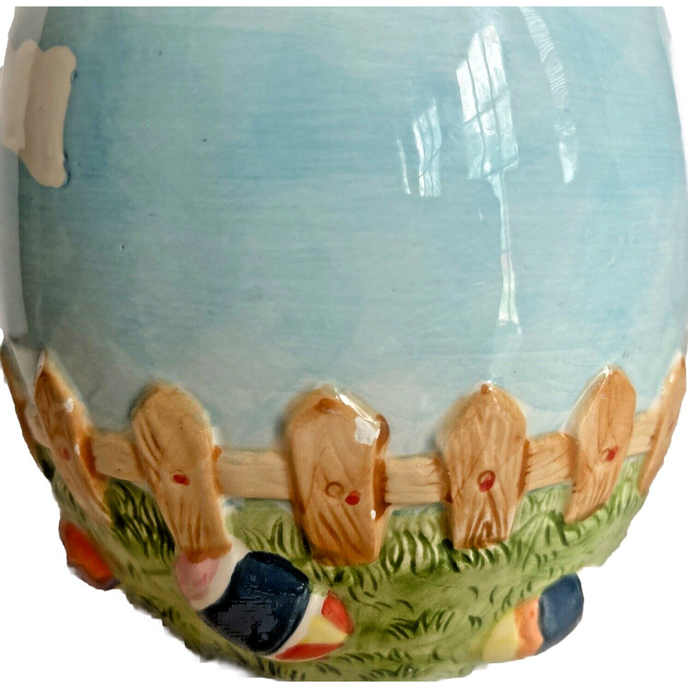 GKA Collector's Pitcher Rabbit Couple Easter Egg Hunt w Carrot Handle 6.5" - Picture 9 of 9